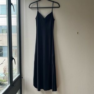 All Saints black midi bias-cut slip dress